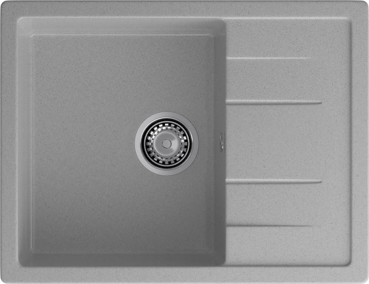 Кухонная мойка Granfest Quadro Q-650L серый 65х50 цвет серый поверхность матовая