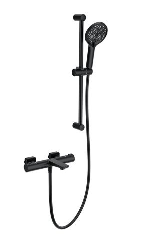 Душевой гарнитур Wonzon & Woghand  WW-C2021-A-MB настенный черный с термостатом