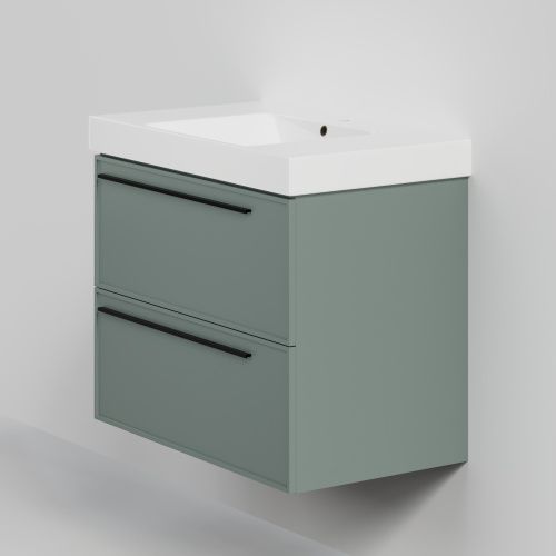 Тумба с раковиной La Fenice Elba TWIN NFNC-01-ELB-G-80-2-3-80 80х50 подвесная цвет серый