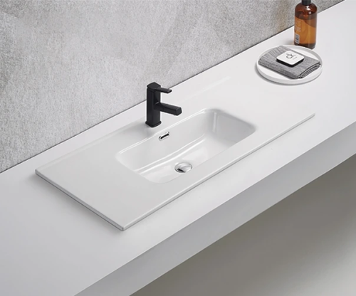 Раковина керамическая Gid Integrado 71159 100х50 встраиваемая цвет белый 1 отверстие под смеситель