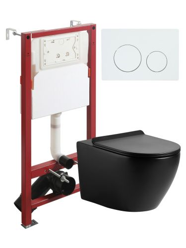 Комплект унитаз с инсталляцией и клавишей смыва Agger ATI03144+APB188
