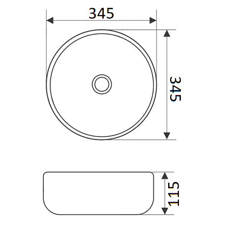 Раковина из сантехнического фаянса CeramaLux 7078DMB 30х30 накладная цвет черный без отверстий под смеситель - фото 2