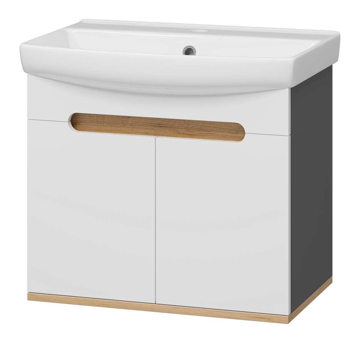 Тумба под раковину Misty Сканди Э-Ска01060-011П 60х40 подвесная цвет белый/серый