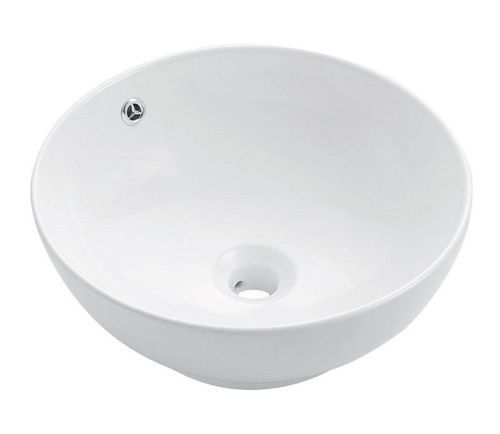 Раковина из сантехнического фаянса CeramaLux 9003A 40х40 накладная цвет белый без отверстий под смеситель