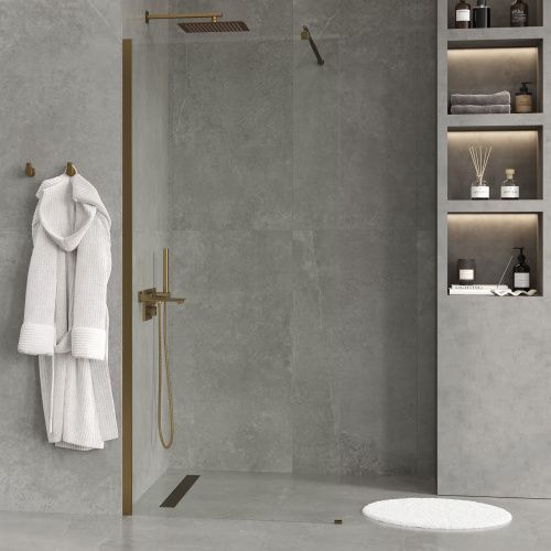 Душевая перегородка Wasserkraft Rur 30W 30W44BG 100х200 стекло прозрачное профиль золото