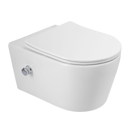 Унитаз подвесной Art&Max Zoe AM9322C1CHR/SC белый с сиденьем микролифт каскадный смыв