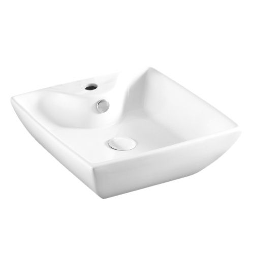 Раковина из сантехнического фаянса Azario AZ-4263 40х40 накладная цвет белый 1 отверстие под смеситель