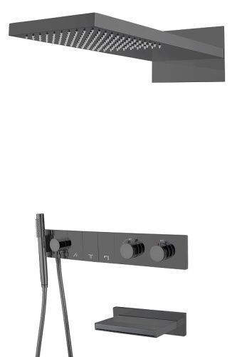 Душевая система Boheme Zodiac 133-2-SGM встраиваемая в стену цвет серый с термостатом