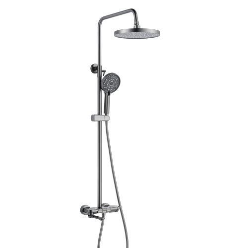 Душевая стойка Shevanik S4726T настенная цвет оружейная сталь