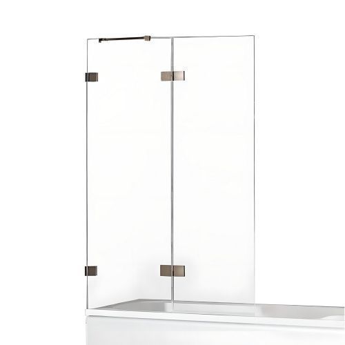 Душевая шторка на ванну New Trendy AVEXA Gunmetal brushed EXK-3529 140х150 стекло прозрачное профиль оружейная сталь ориентация левая