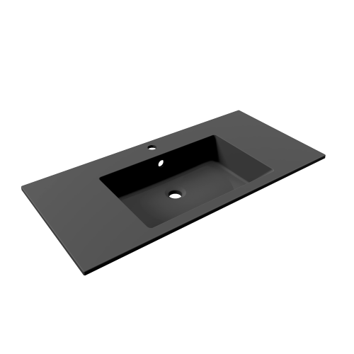 Раковина из искусственного камня Uperwood Megan 45481000005 100х50 полувстраиваемая цвет черный