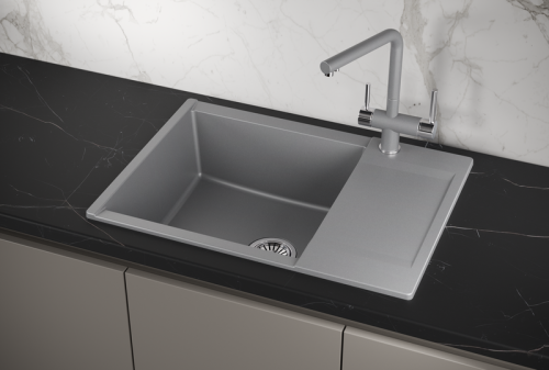 Кухонная мойка Granula 7003, АЛЮМИНИУМ 70х50 цвет серый поверхность матовая