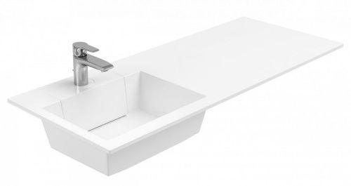 Раковина из искусственного камня Aquanet Фортуна НФ-00016403 120х50 подвесная цвет белый 1 отверстие под смеситель