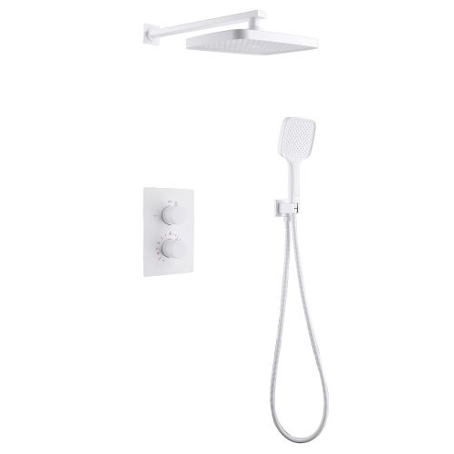 Душевая система Abber AF8051W встраиваемая в стену цвет белый с термостатом