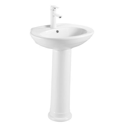 Раковина из сантехнического фаянса Azario BENTY AZ-337P 60 см подвесная цвет белый