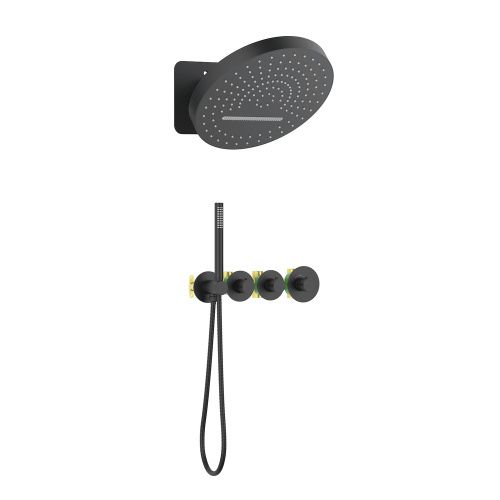 Душевая система Timo Saona SX-2329/03SM встраиваемая в стену цвет черный с термостатом