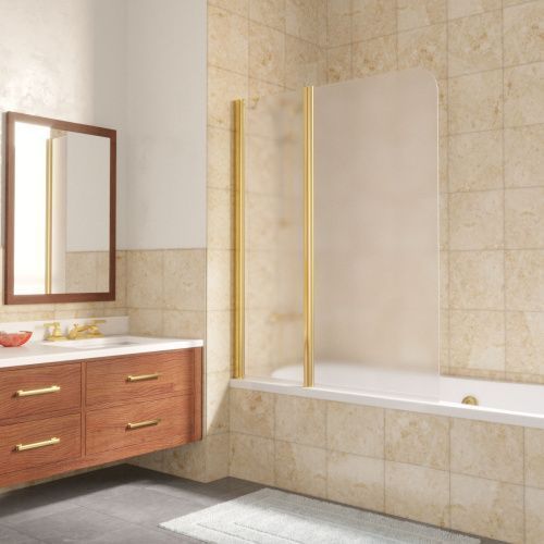 Душевая шторка на ванну Vegas-Glass E2V LUX ST E2V LUX ST 115 09 10 L 115х150 стекло матовое профиль золото ориентация левая
