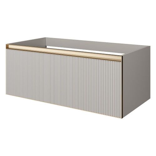 Тумба под раковину Armadi Art Quatro 790-M1-100-CM-RIB-MG-LED 100х50 подвесная цвет серый