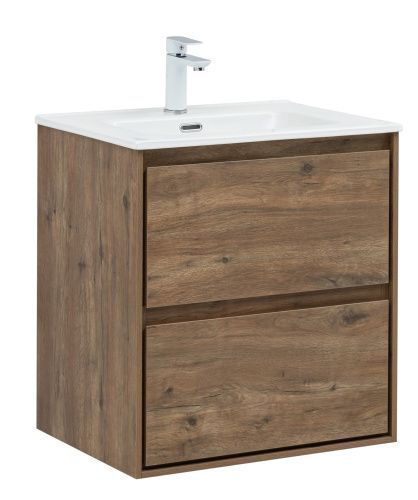 Тумба под раковину Aquanet Милан 00336377 60х50 подвесная цвет коричневый