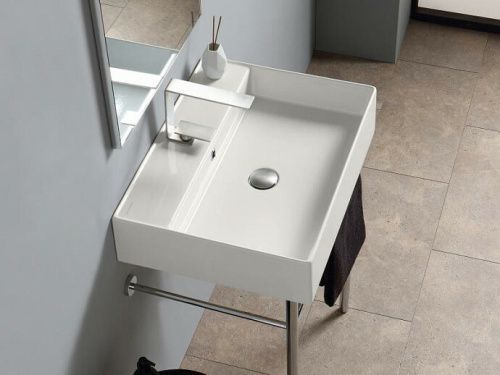 Раковина керамическая Scarabeo Teorema 2.0 5105 41 60х50 накладная цвет белый 1 отверстие под смеситель