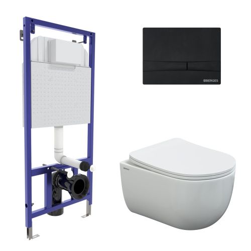 Комплект унитаз с инталляцией и клавишей смыва Berges NOVUM 043344