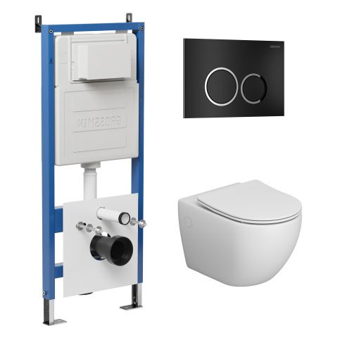 Инсталляция + кнопка смыва + унитаз Grossman Galaxy 97.4411S.01.210