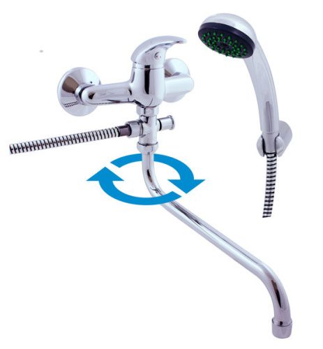 Смеситель для ванны и душа RavSlezak SAZAVA SA556.5/1 настенный хром