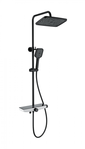 Душевая стойка Wonzon & Woghand WW-B3098-A-MB настенная цвет черный с термостатом