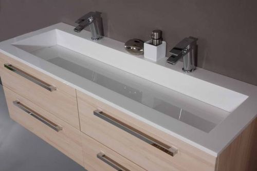 Раковина из искусственного камня Puris Star Line WME912D61 120х50 накладная цвет белый 2 отверстия под смеситель