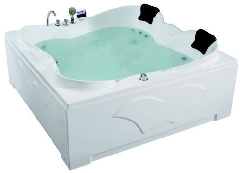 Ванна акриловая гидромассажная Gemy G9089 K R 187х187 пристенная квадратная с каркасом