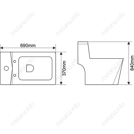 Унитаз напольный с бачком Melana 2007-805 белый с сиденьем микролифт безободковый душевой смыв - фото 3