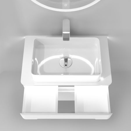 Тумба под раковину Jorno SHINE Shi.01.75/P/W 80х50 подвесная цвет белый - фото 2