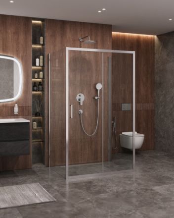 Душевой уголок Cezares MOLVENO MOLVENO-AH-12-130/80-C-Cr-IV 130х80 стекло прозрачное профиль хром без поддона