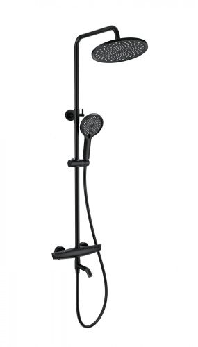 Душевая стойка Wonzon & Woghand Capsule WW-B3031-A3-MB настенная цвет черный с термостатом