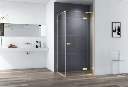 Душевой уголок Cezares BELLAGIO BELLAGIO-A-1-100-C-BORO 100х100 стекло прозрачное профиль золото без поддона