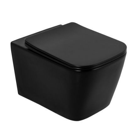 Чаша унитаза подвесная BelBagno ARDENTE-C BB3202CHR-MB цвет черный без сиденья безободковая каскадный смыв