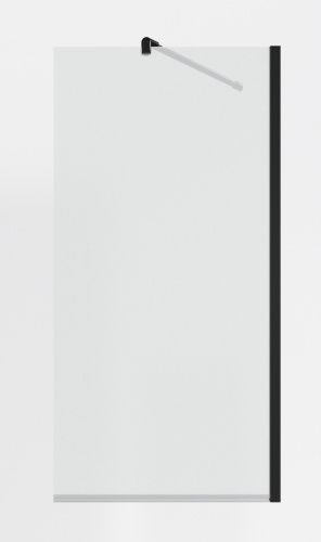 Душевая шторка на ванну Timo T24 70х140 стекло прозрачное профиль черный ориентация универсальная