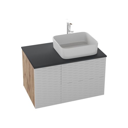 Тумба под раковину Grossman Альба 108011 80х50 подвесная цвет белый/коричневый