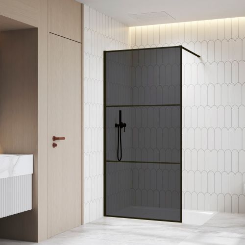 Душевая перегородка RGW 06100912-34 120х200 стекло тонированное профиль черный