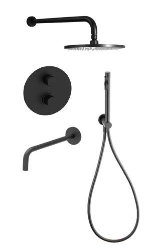 Душевая система Paffoni Light KITLIQ019NO141KING встраиваемая в стену с термостатом