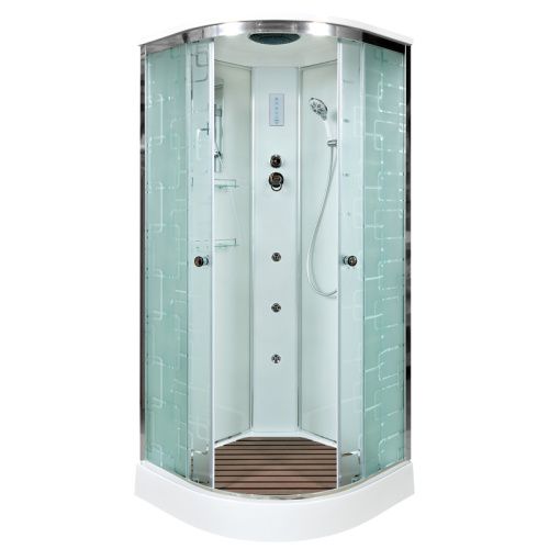 Душевая кабина AvaCan EM1510GM+EL 100х100 четверть круга с крышей ориентация универсальная