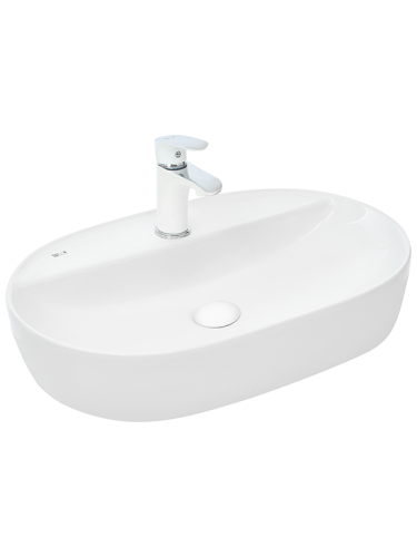 Раковина из сантехнического фаянса WeltWasser WW SK 10000003825 60х40 подвесная цвет белый 1 отверстие под смеситель