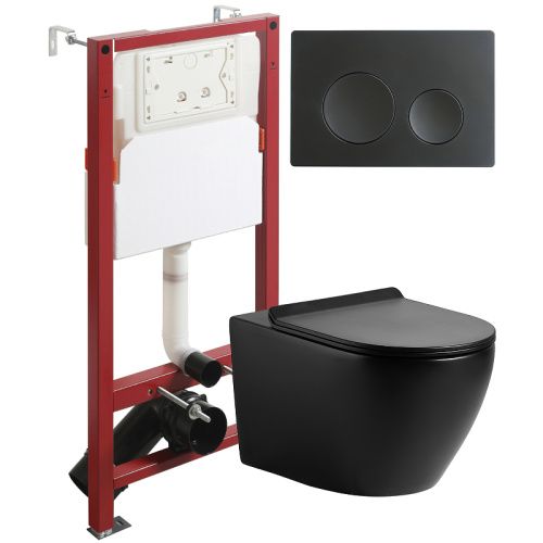 Комплект унитаз с инсталляцией и клавишей смыва Agger ATI03144+APB144