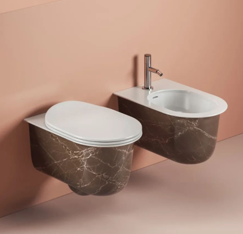 Чаша унитаза подвесная Artceram CHIC CHV001 49 00 цвет коричневый без сиденья безободковая