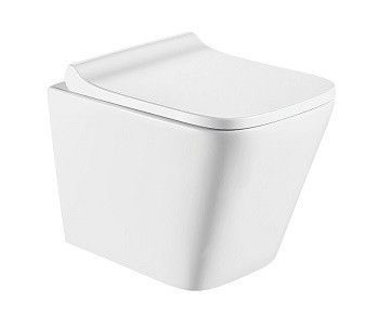 Унитаз подвесной CeramaLux 5171MW белый с сиденьем микролифт каскадный смыв