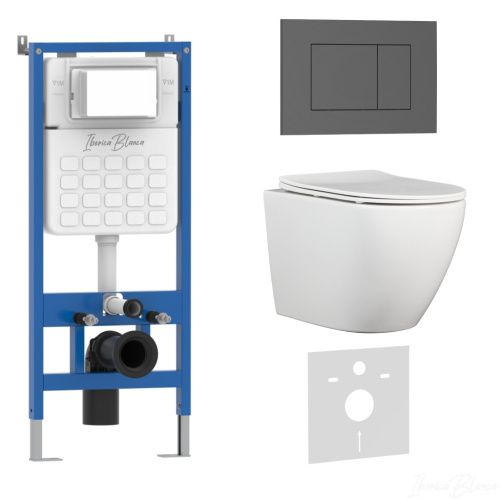 Комплект унитаз с инталляцией и клавишей смыва Iberica Blanca BILBAO ALTO IB001.BLA.231.856
