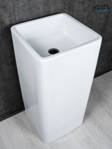 Раковина керамическая Gid Autonomo 81119 40х40 напольная цвет белый без отверстий под смеситель