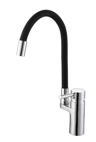 Смеситель для кухни D-Lin D157315-1 на мойку черный/хром