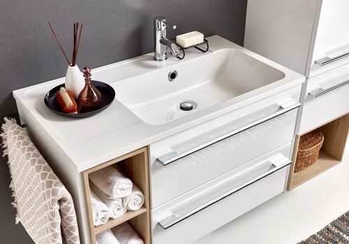 Раковина из искусственного камня Marlin 3250star MWSTA8L 80х50 подвесная цвет белый 1 отверстие под смеситель