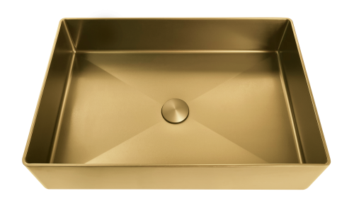 Раковина из нержавеющей стали AltroBagno Solido AltroBagnoSolido001021OrSp 60х40 накладная цвет золото